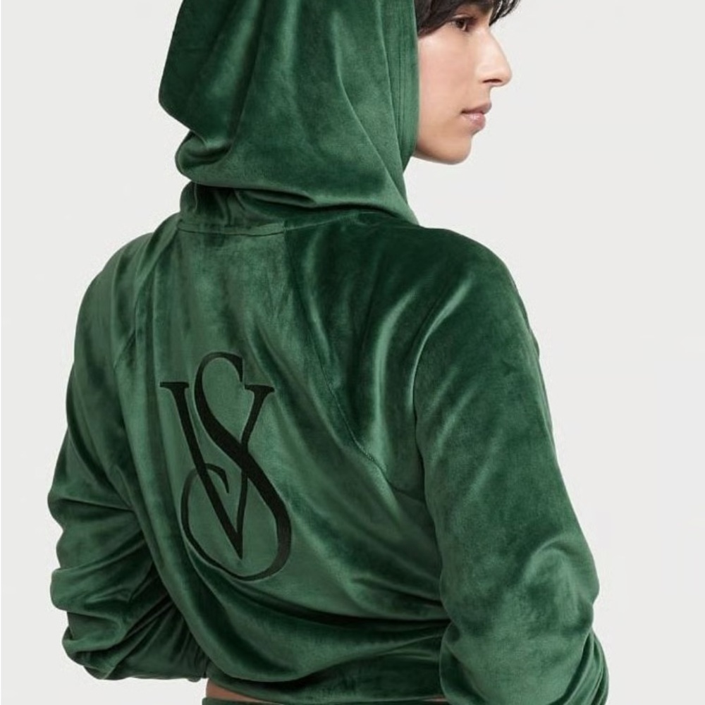 Victoria's Secret Emerald Velvet Hoodie